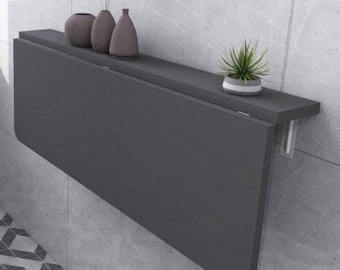 Wall-Mounted Folding Table, Folding Table With Shelves, Space Saving Table, Folding Dining Table, Murphy Table, Study desk, Foldable Desk