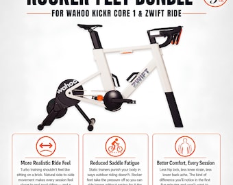CEWROM Pieds De Plaque à Bascule Pour Vélo D'appartement – 1 Adaptateur + 2 Balles De Tennis, Accessoire Compatible Jambe Avant Zwift Ride, Stable Et Silencieux