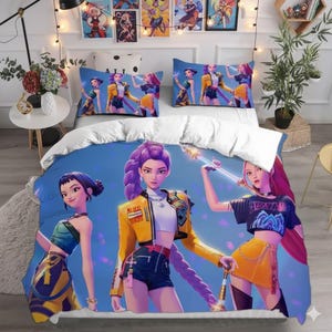KPop Demon Hunter Quilt & Bettbezug Set. Kinder / Erwachsene Fan Geschenk.