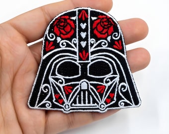 Darth Vader Embroidered Iron-On Patch - Star Wars Dark Side Skull Patch for Clothing