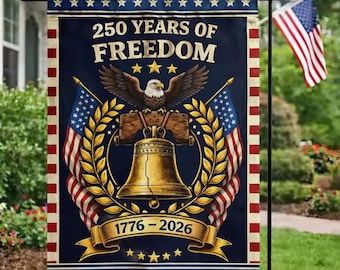 250th Anniversary Garden Flag Double Sided - Patriotic Eagle We The People 1776-2026 Yard Decor