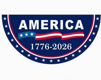 250th Anniversary America Flag Banner - 1776 2026 Fan Shaped Patriotic Porch Garden Bunting Decor