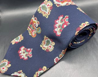 Vintage Christian Dior Monsieur Herren Seidenkrawatte Blauer Paisley-Druck 59 ”x 3,75” USA