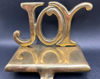 Vintage JOY julstämpelhängare i mässing tillverkad i Taiwan supertung