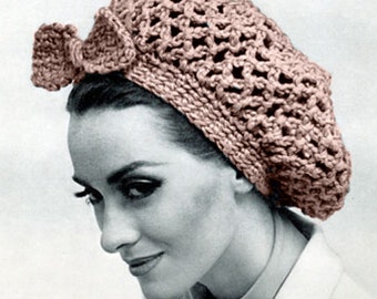 Vintage Fishnet Snood Crochet PATTERN