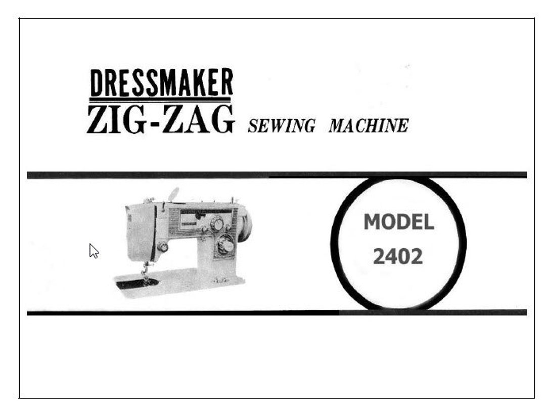 Sewing Machine Manual for Dressmaker 2402 Complete Instructions