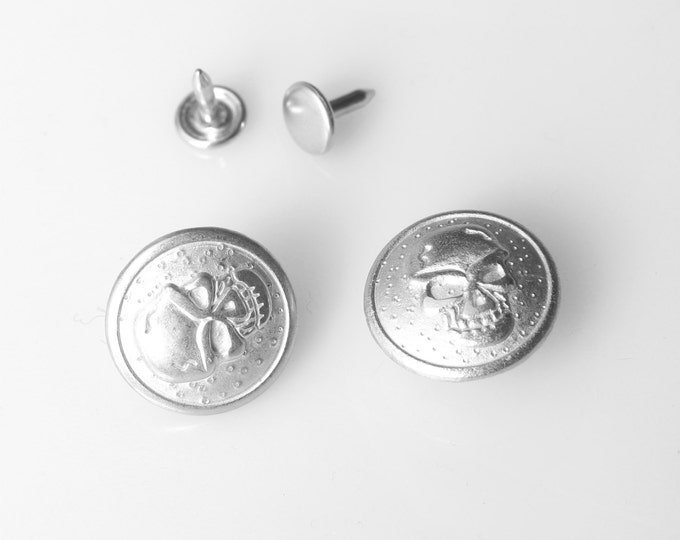 10 Sets No Sew Replacement Jean Buttons Skull Buttons 22 Mm Etsy
