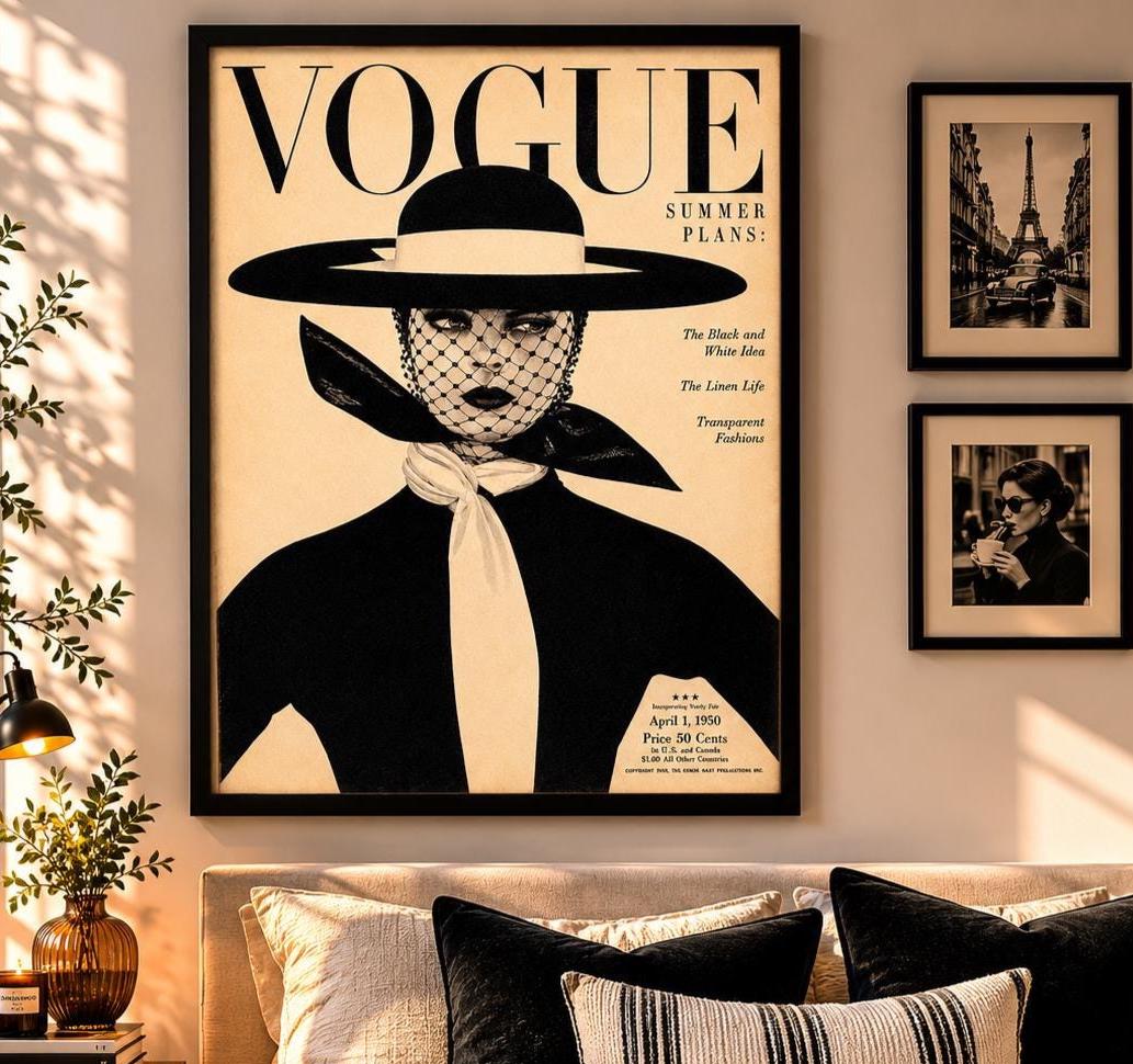 Vintage vogue poster - Etsy 日本