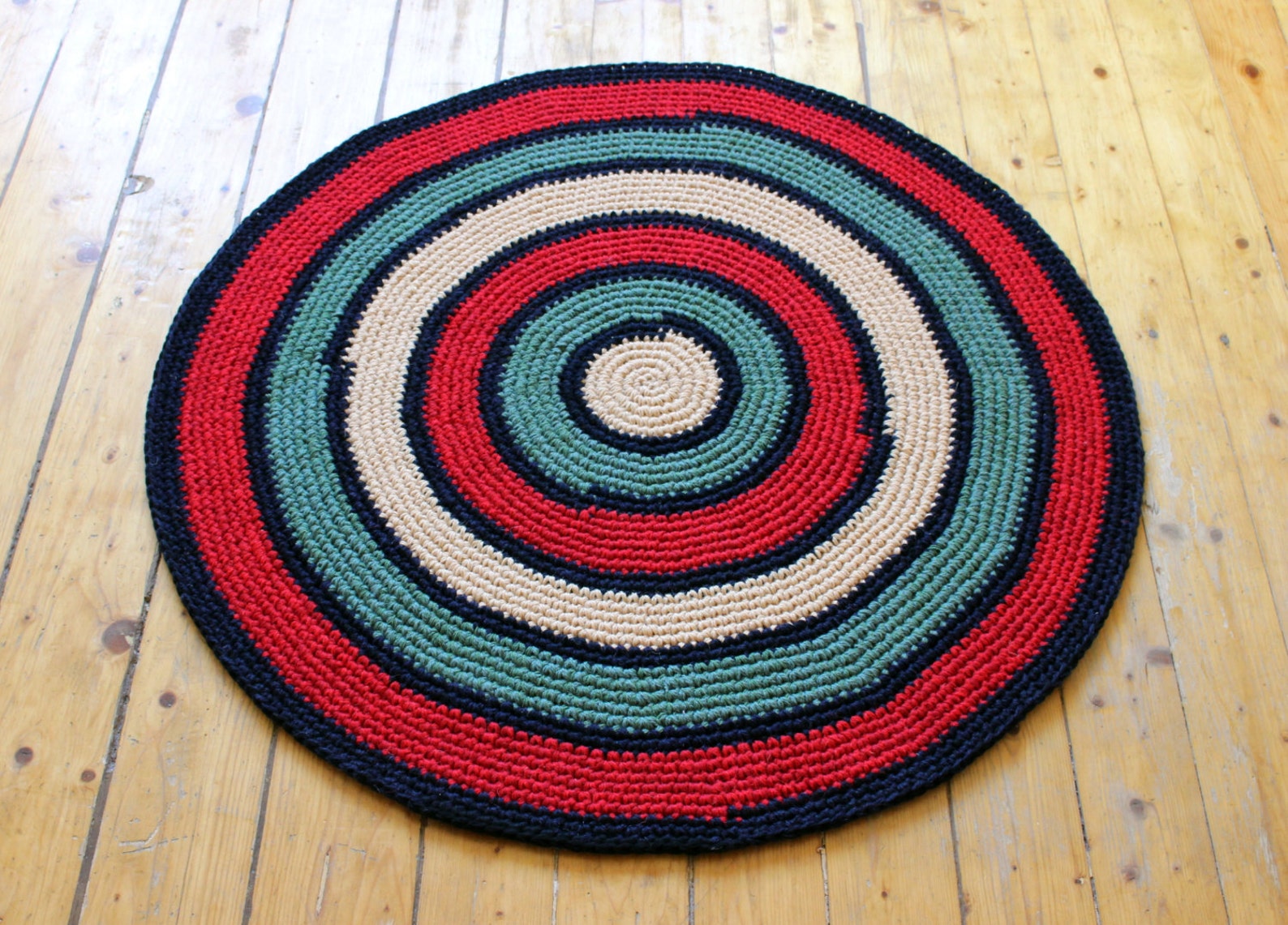 Beautiful Crochet Round Rug Measures 38'' in Diameter Etsy