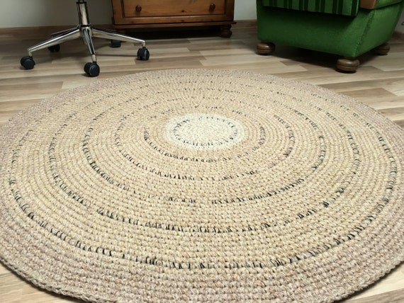 Round Area Rug Beautiful Hand Crochet Wool 4 Ft In Round Area Rug Beautiful Hand Crochet, 4 Ft Round Wool Rugs