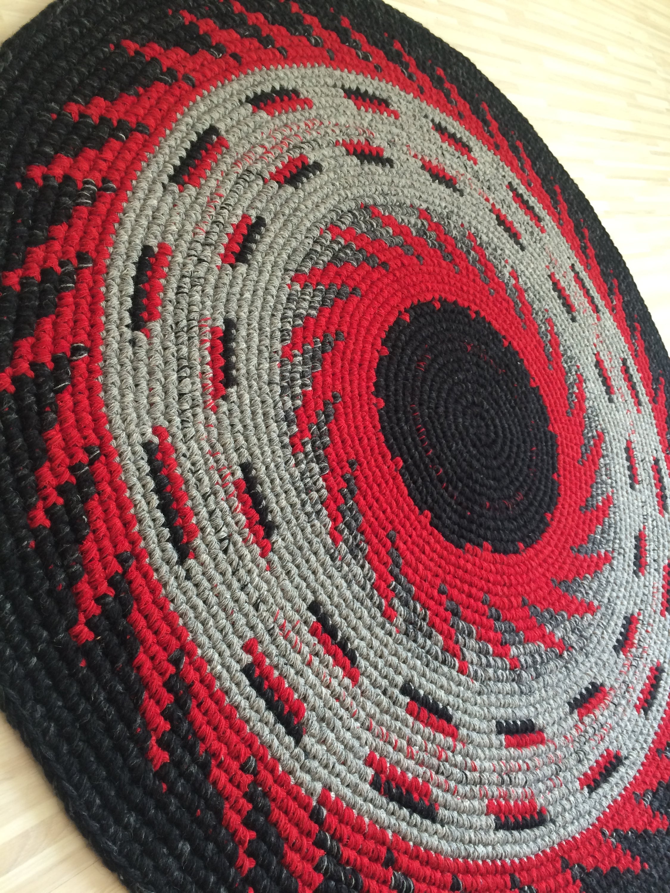 Hand Crochet multicolor Rug with expressive patterns 40 or Etsy