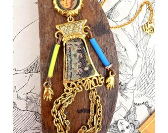 Extremely Rare Christian Lacroix Theatrical Articulated Doll Statement Necklace