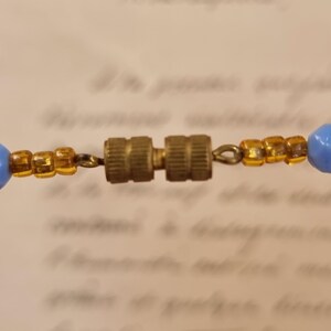 Vintage 1930's Venetian Wedding Cake Fiorato Blue Glass Bead Necklace image 7