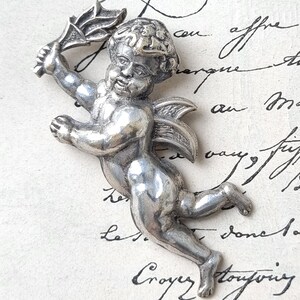 Vintage 1920/30's Silver Cherub Brooch Chubby Angel Putto Putti 10.3g