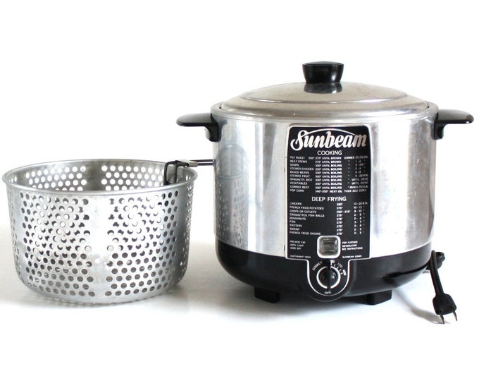 Sunbeam Deep Fryer Cooker Popcorn Popper CF5 Vintage Small Kitchen