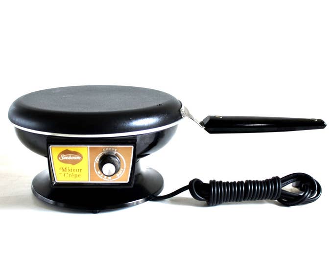 Sunbeam M'sieur Crepe Electric Crepe Maker 1970s Kitchen Small
