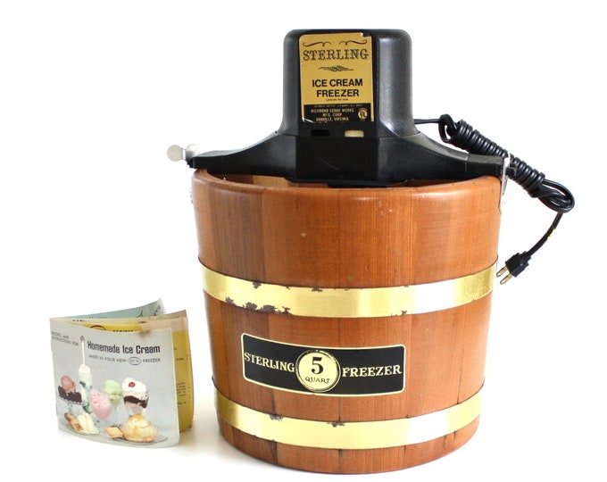 Sterling Ice Cream Maker Freezer 5 Qt Wood Bucket RCW Richmond Cedar