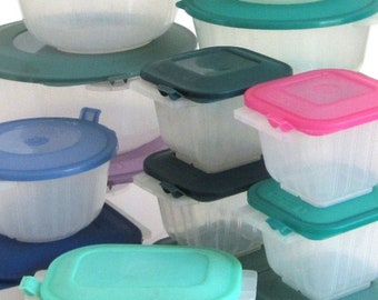 Anchor Hocking Plastic Container Replacement Lids or Bottoms, Microwave Pop Top Storables 1990s Kitchen