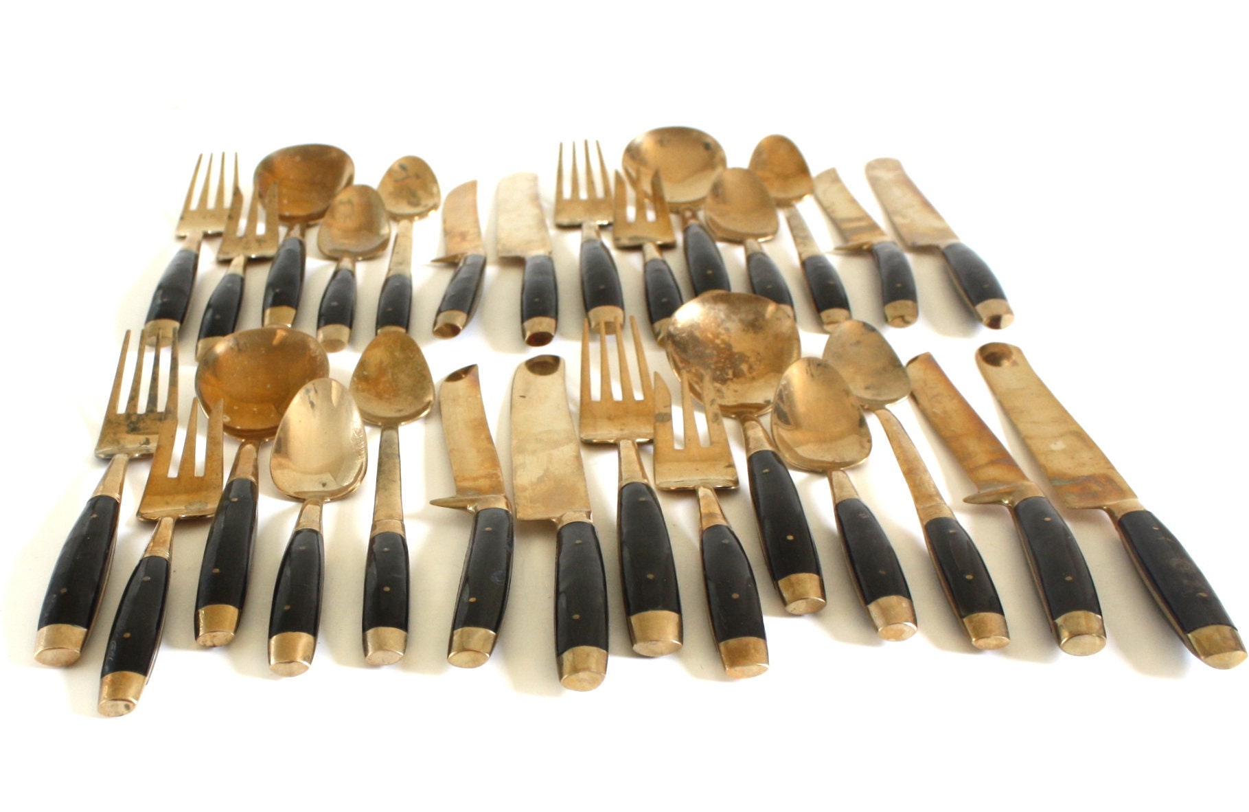 Brass / Bronze / Gold Flatware Set Thailand Silverware with Etsy