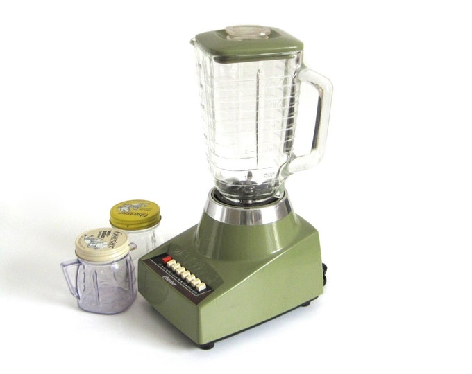 Oster Blender Made in USA 1970s Avocado Green Kitchen Appliance