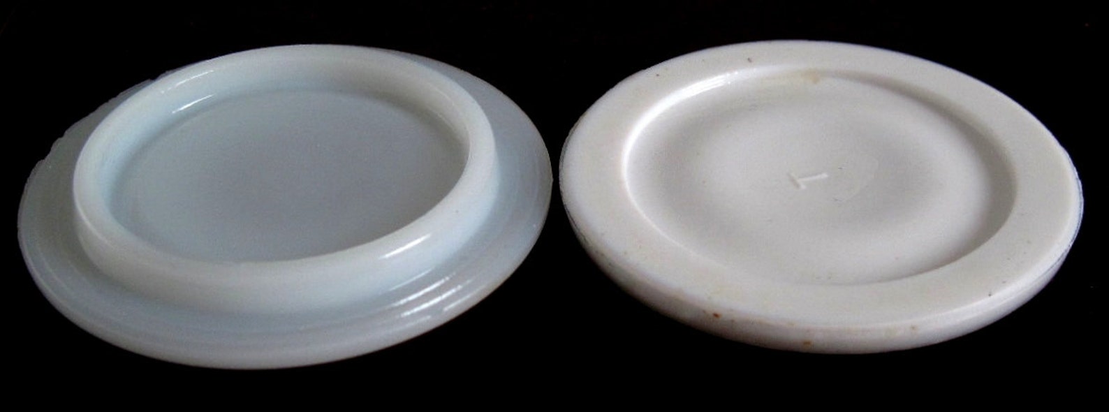 Glass Canning Jar Lids Inserts Milk Glass Consolidated Fruit Etsy