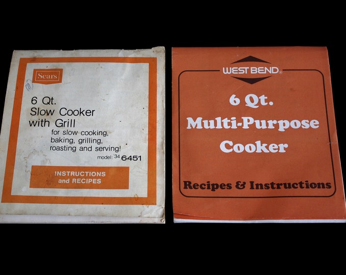 West Bend Slow Cooker Instruction Manual / Recipe Booklet for Oblong