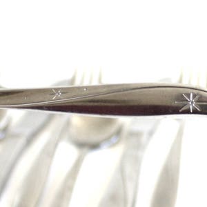 Oneida Twin Star Flatware Replacement Pieces, Atomic Starburst, Mid Century Modern, Community Stainless Silverware, Grapefruit Spoon, Knives