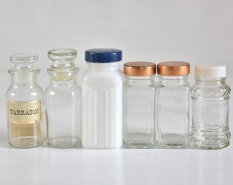 Glass Spice Jar Replacements for Kitchen Spice Rack, Empty Spice Jars Milk