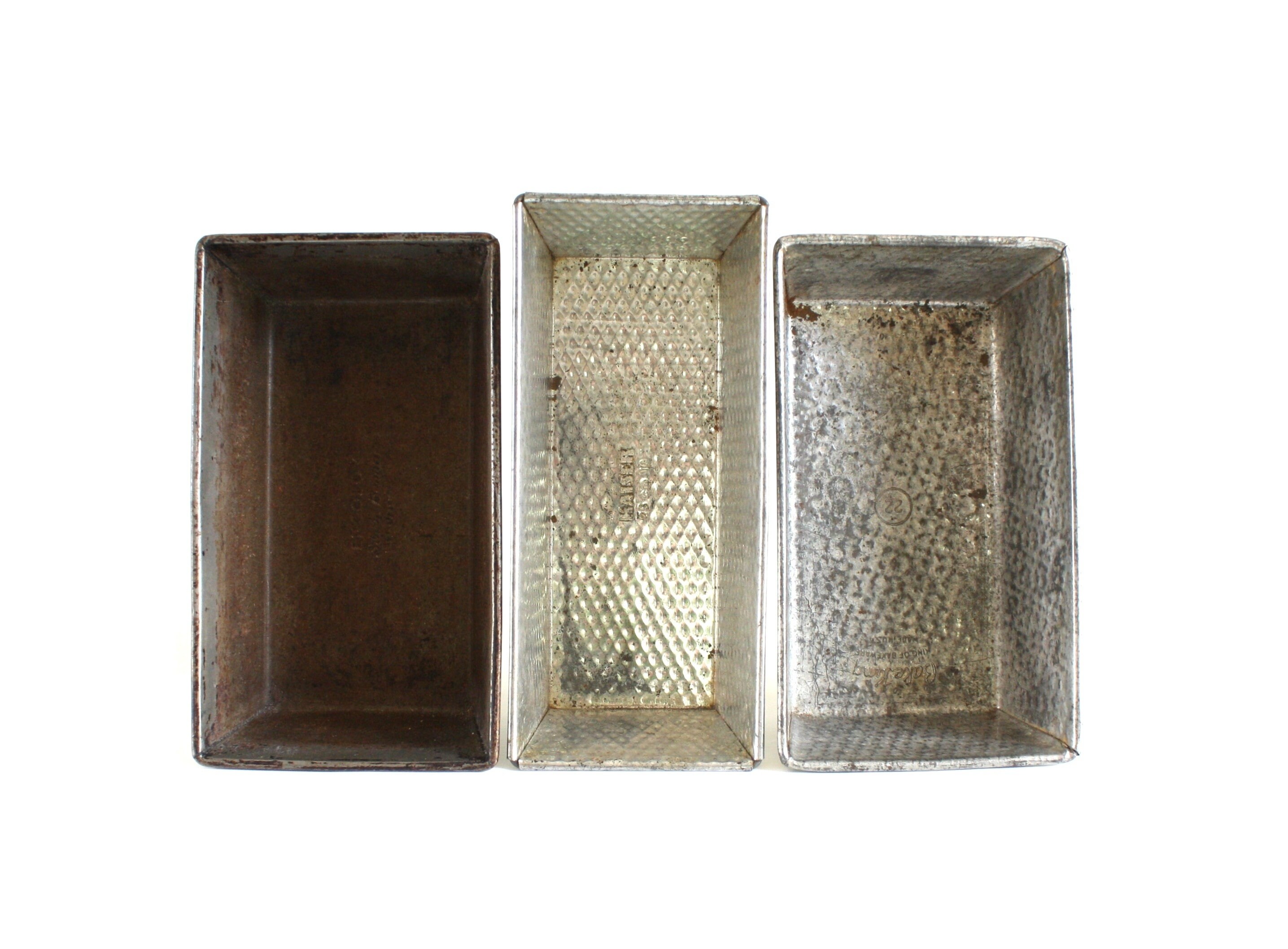 Vintage Loaf Pans, Envelope Fold Ends, Food Photography Props, Ekco