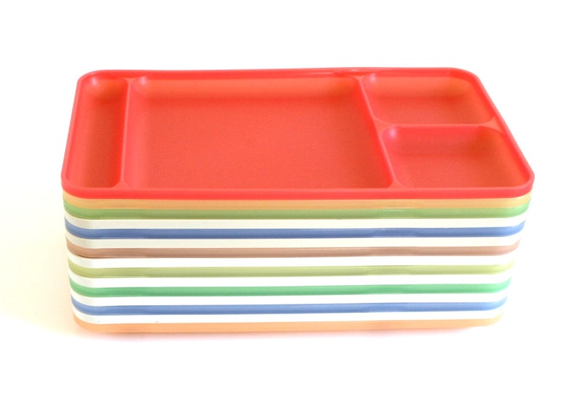 Tupperware Picnic Trays Divided Plates 1535 Kitchen Beige Etsy