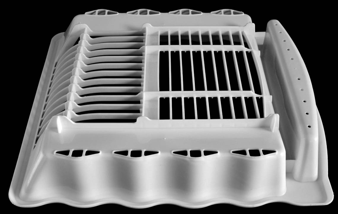Rubbermaid Dish Rack 6055 Large White Plastic Wavy Sides Etsy