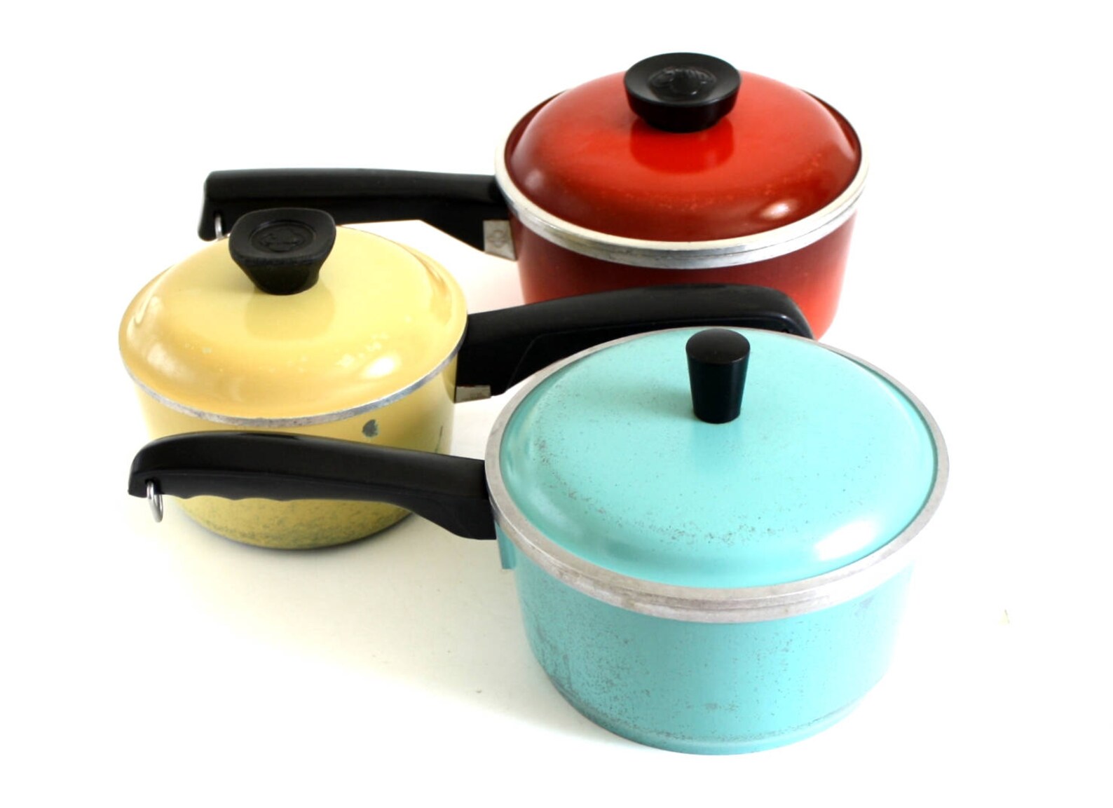 Club Aluminum Cookware Turquoise Poppy Red Orange ...