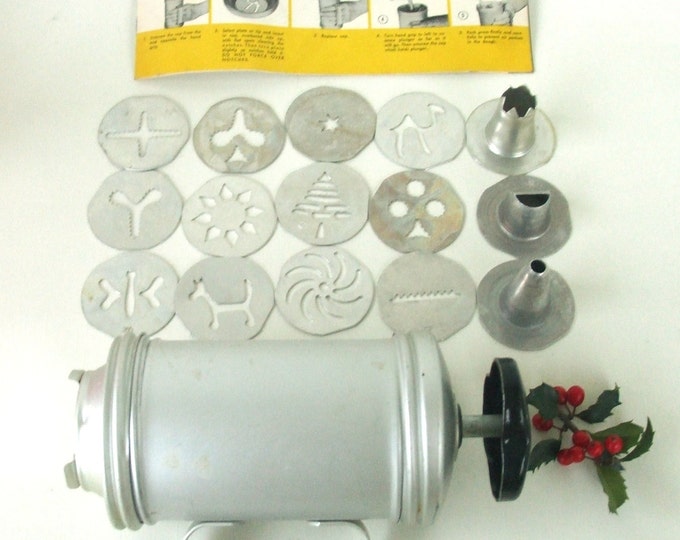 Spritz Cookie Press Mirro Aluminum Complete Set & Instructions Etsy