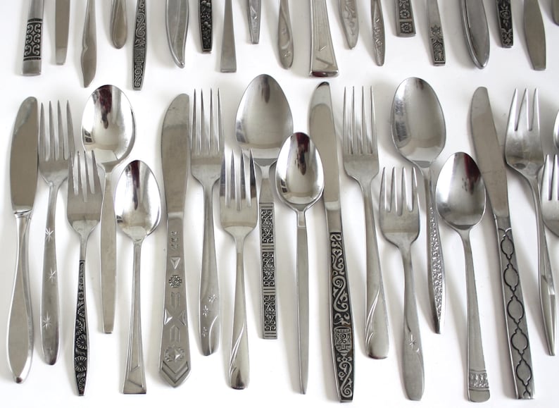Mismatched Stainless Flatware Set or Individual Pieces Mid Etsy