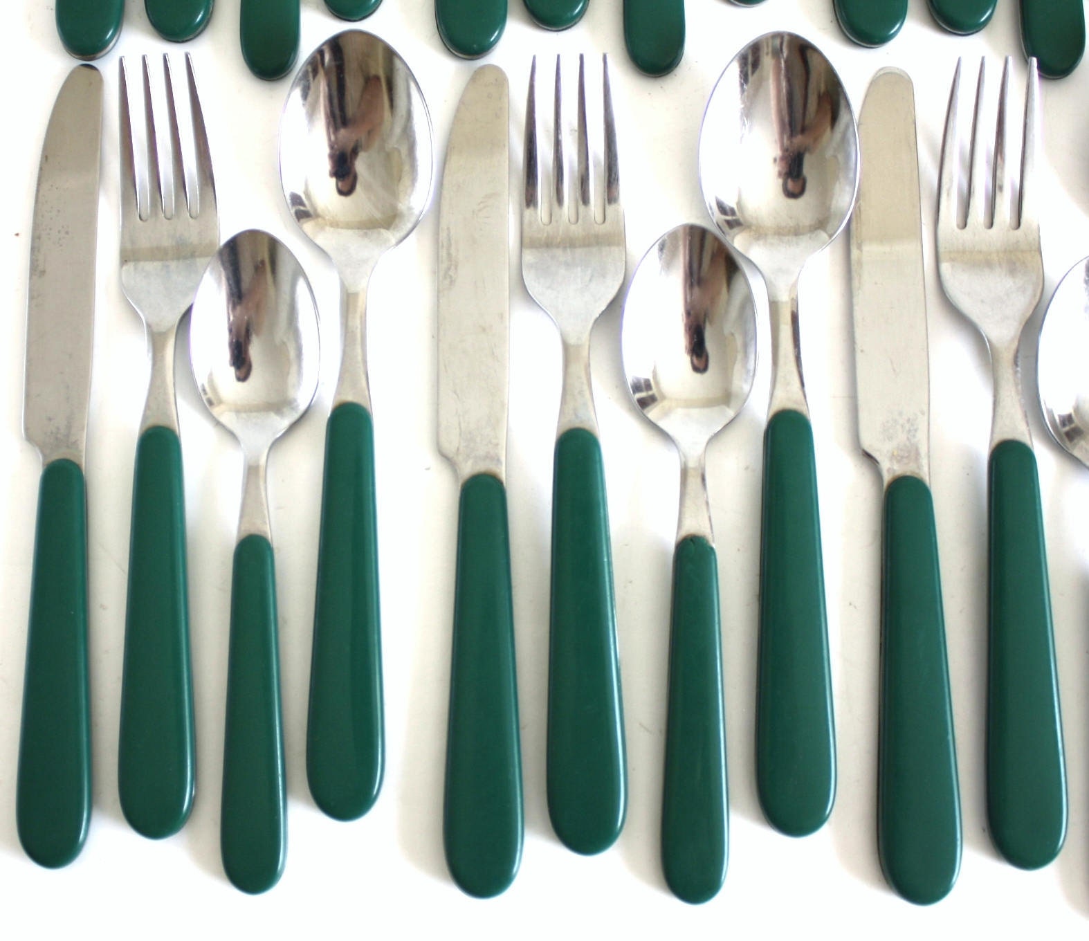 Oneida Plastic Handle Stainless Flatware Replacement Pieces 1990s Hunter Green Silverware Etsy