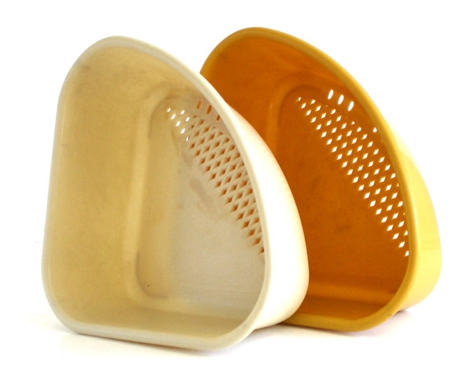 Plastic Corner Sink Strainer Drainer Tray, Lustro Ware L102, off White