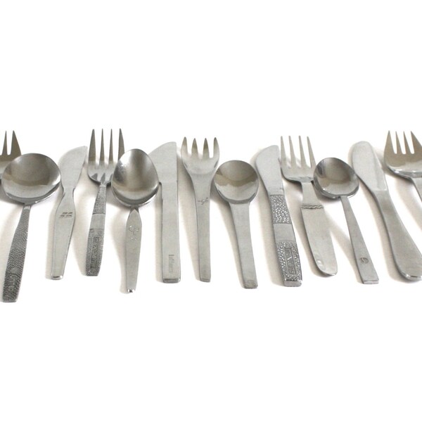 Airline Silverware Set SAS Lufthansa Iberia Eastern United Airlines Mexicana Northwest Orient Air France Flatware
