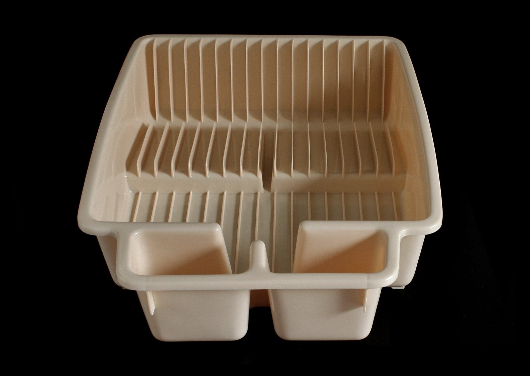 One Piece Plastic Dish Drying Rack Beige unmarked similar to Etsy