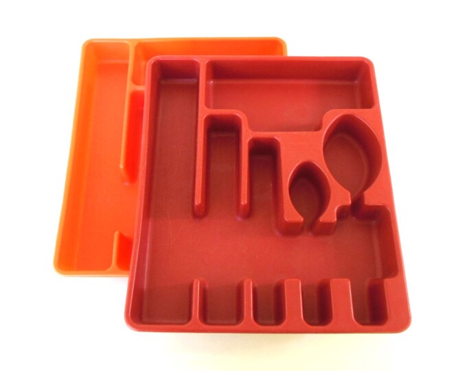 Rubbermaid Flatware Organizer Silverware Tray 70s Orange or Etsy