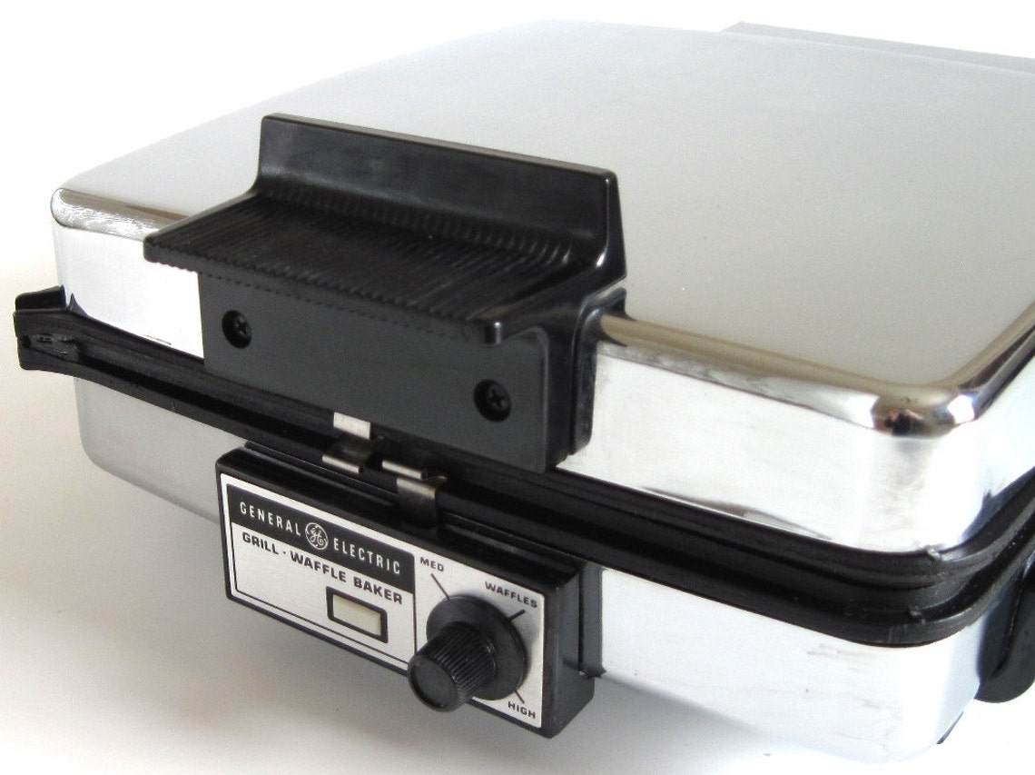 GE Waffle Iron Grill A1G48T General Electric Vintage Chrome Etsy