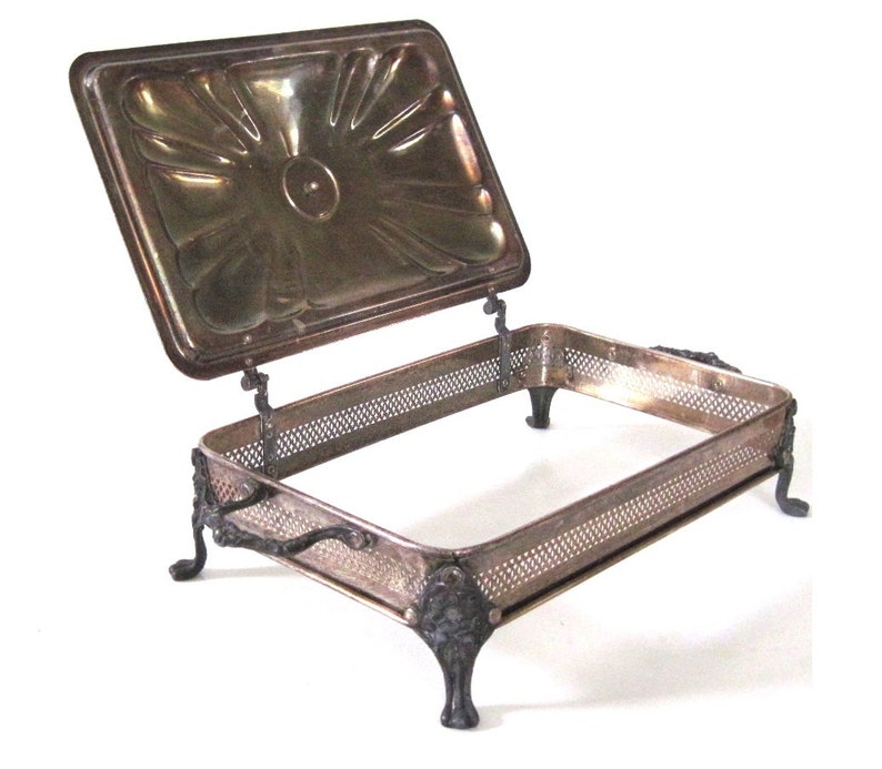 Silverplate Casserole Dish Holder with Covered Hinged Lid Etsy