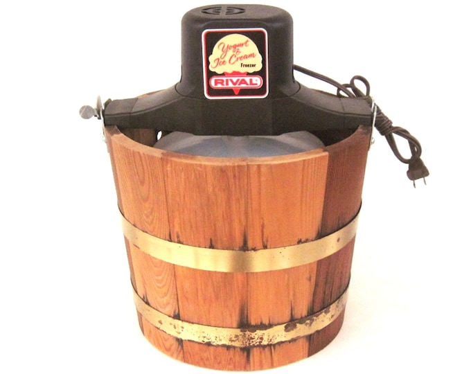 Rival Ice Cream Maker 8550 Wood Bucket Made in USA Etsy
