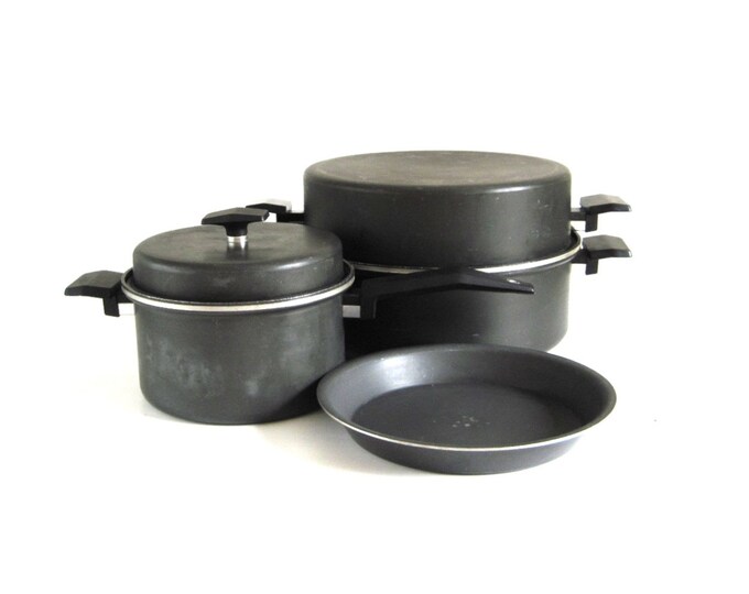 Miracle Maid 6 Quart Dutch Oven, Pie Pan Gem Coat Anodized Aluminum Cookware Bakeware asis, See
