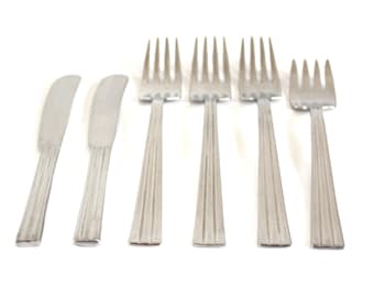 Gense Thebe Stainless Flatware: Salad Fork, Flat Butter Spreaders, Sweden