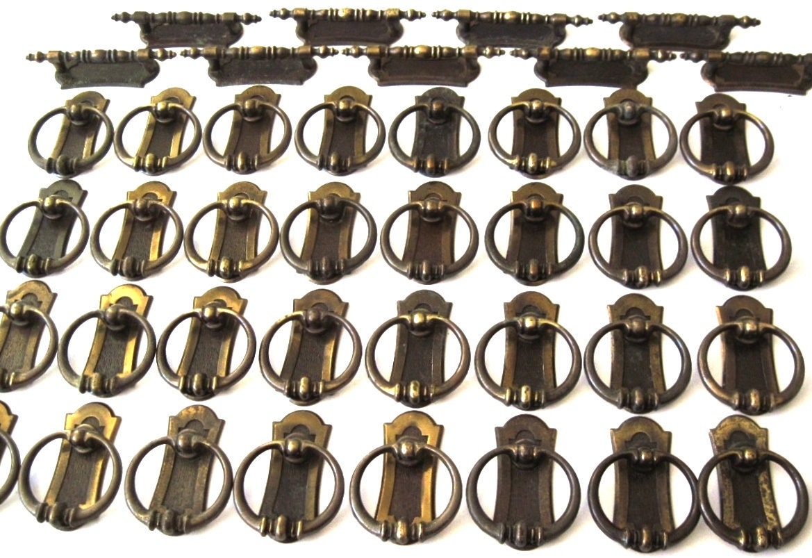 1970s Drawer Pulls Kitchen Handle Knob Antique Brass Etsy