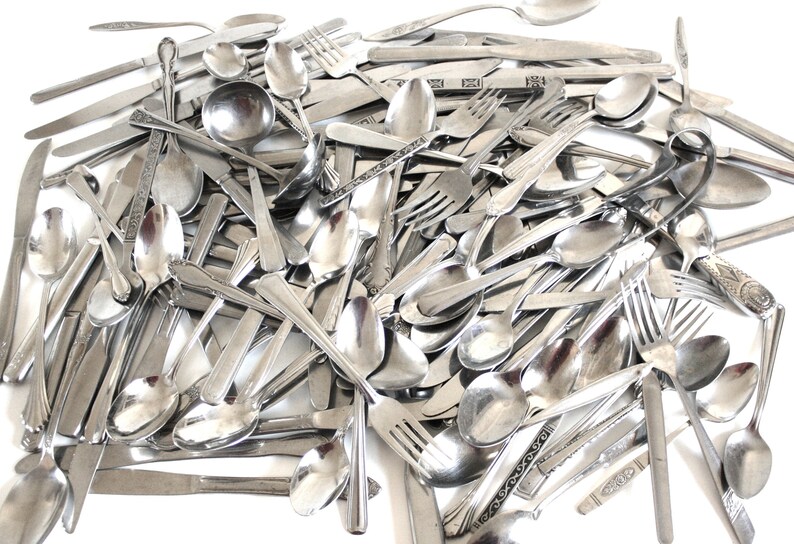 Scrap Flatware Lot Bulk Stainless Silverwareware for Crafts Etsy
