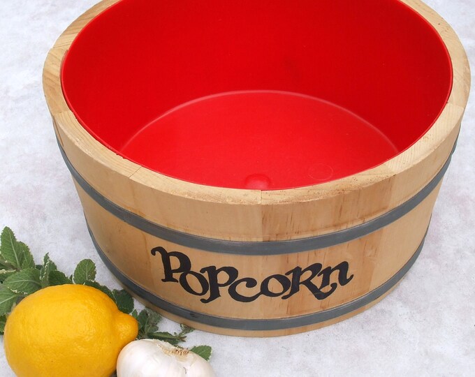 Wood Popcorn Barrel Bowl by Spaulding & Frost Cooperage Etsy