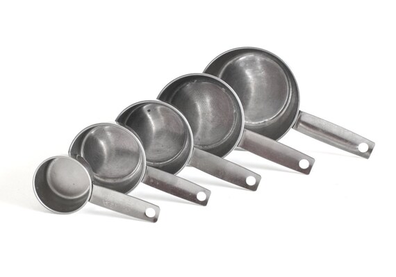 Foley Measuring Cup Set Stainless Steel 1 Cup 12 Cup 13 Cup 14 Cup Optional 18 Cup 1950s 1960s 1970s Foley Measuring Cup Set Stainless Steel 1 Cup 12 Cup 13 Cup 14 Cup Optional 18 Cup 1950s 1960s 1970s