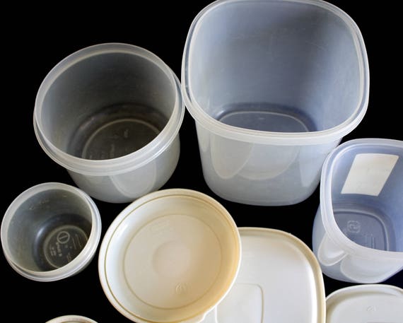 Rubbermaid Servin' Saver Plastic Containers, Canisters, Food Storage, 1980s  choose With or Without Lid 