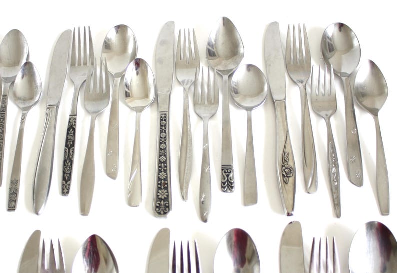 Mismatched Stainless Flatware Set or Individual Pieces Mid Etsy